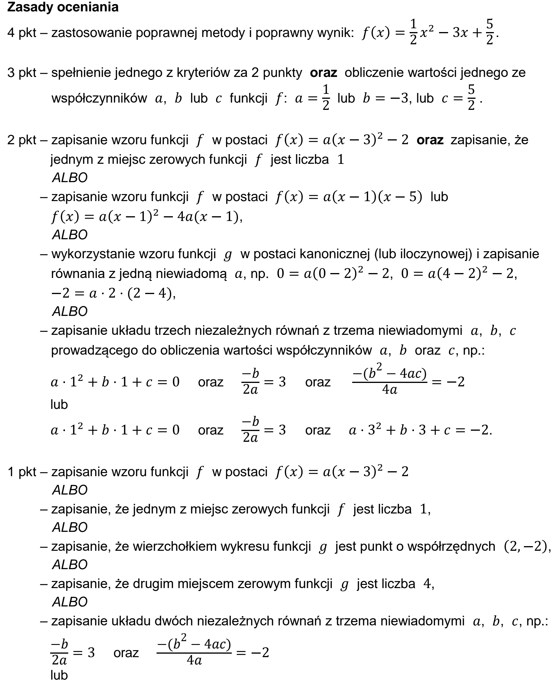Matura, maj 2026, odpowiedź do zadania 14