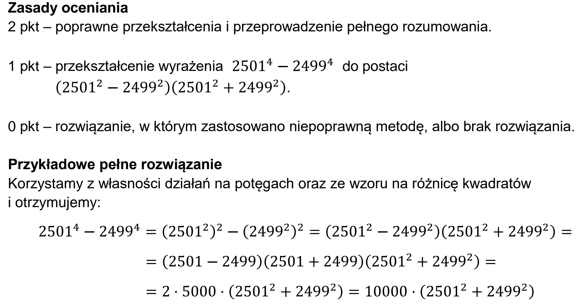 Matura próbna, marzec 2026, odpowiedź do zadania 5