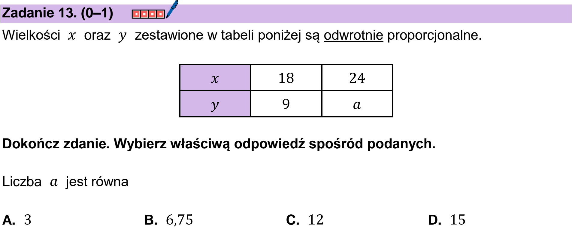 Matura próbna, marzec 2026, podgląd zadania 13