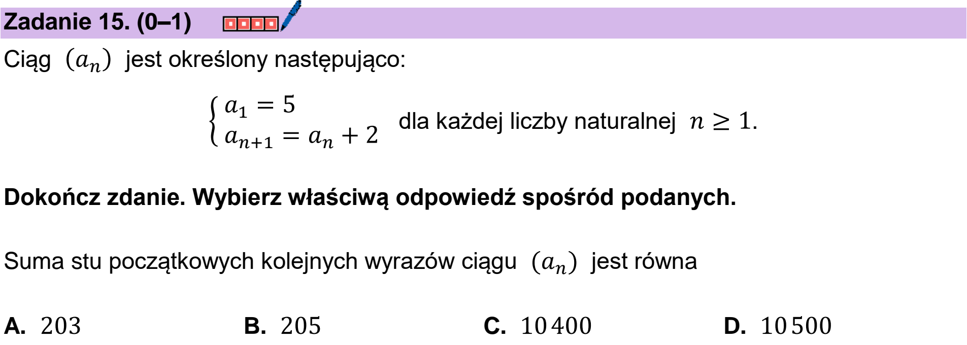 Matura próbna, marzec 2026, podgląd zadania 15