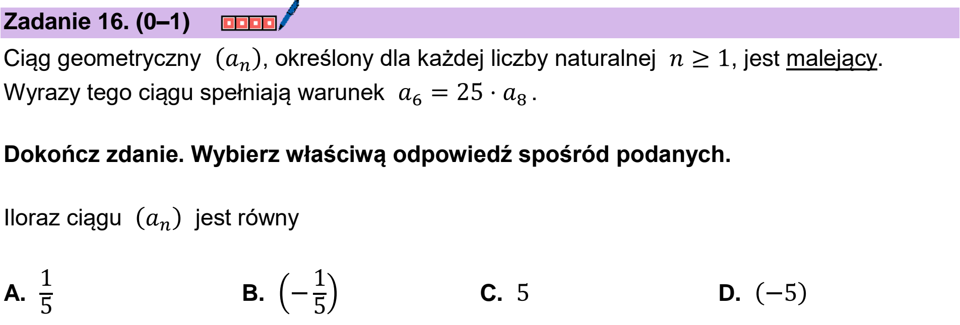 Matura próbna, marzec 2026, podgląd zadania 16