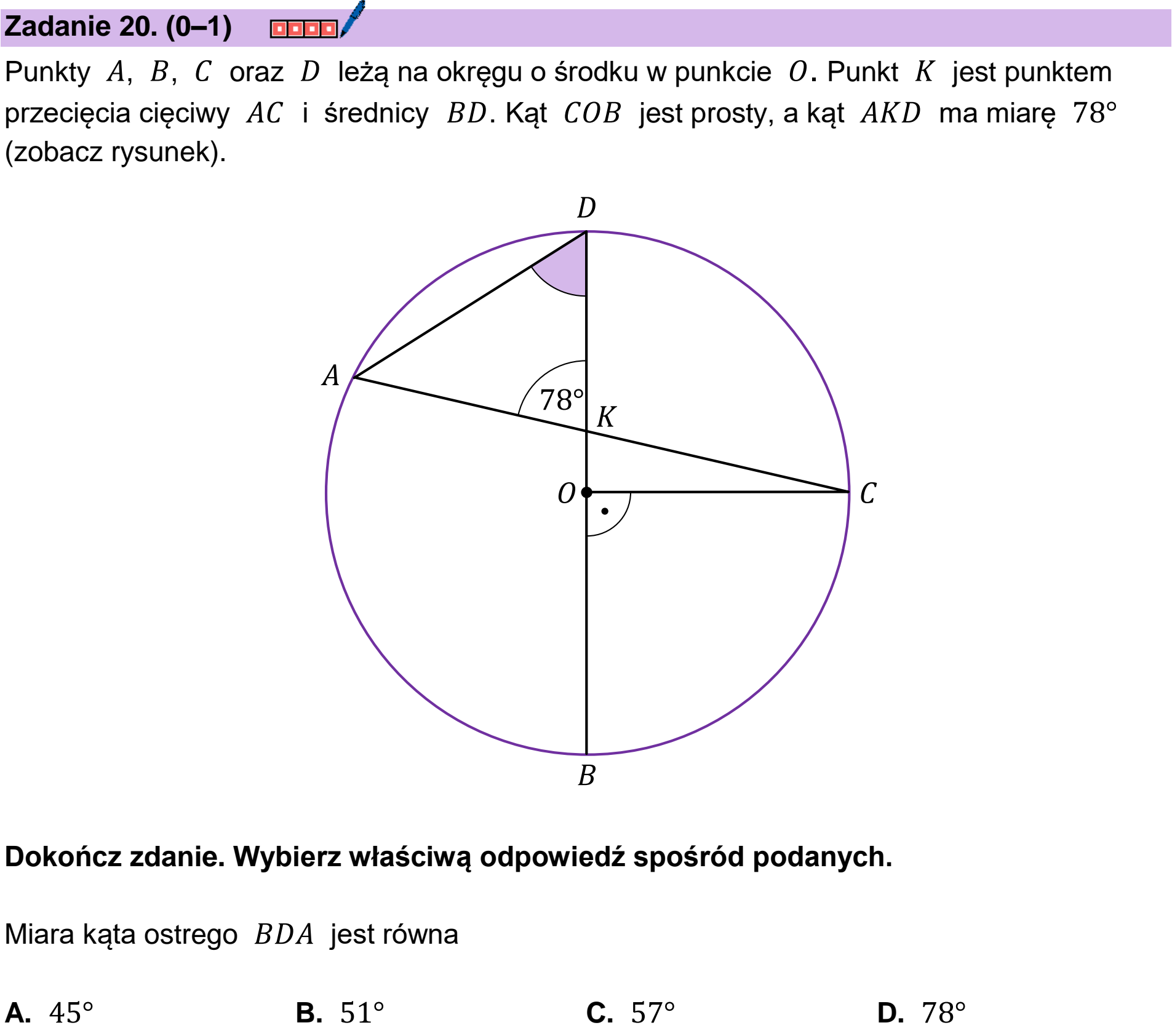 Matura próbna, marzec 2026, podgląd zadania 20