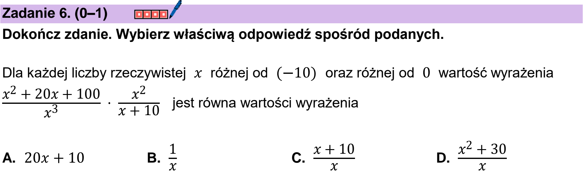 Matura próbna, marzec 2026, podgląd zadania 6