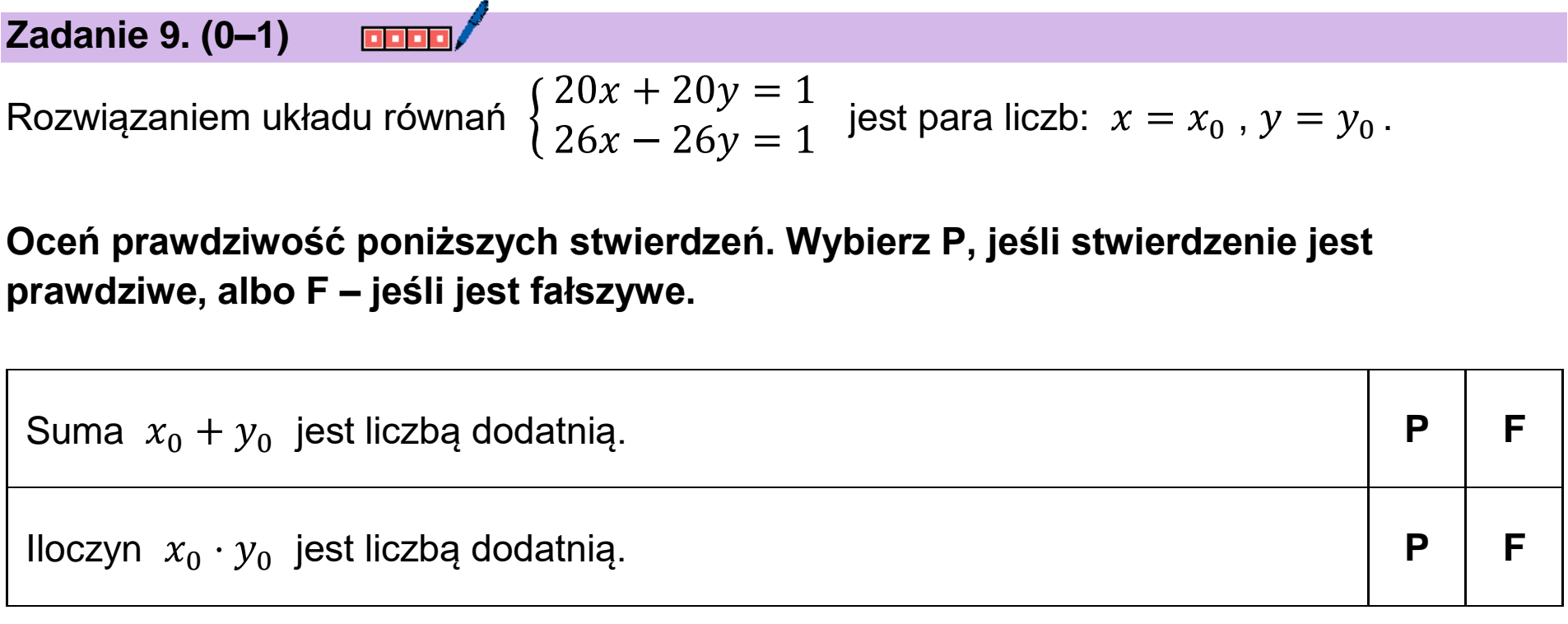 Matura próbna, marzec 2026, podgląd zadania 9