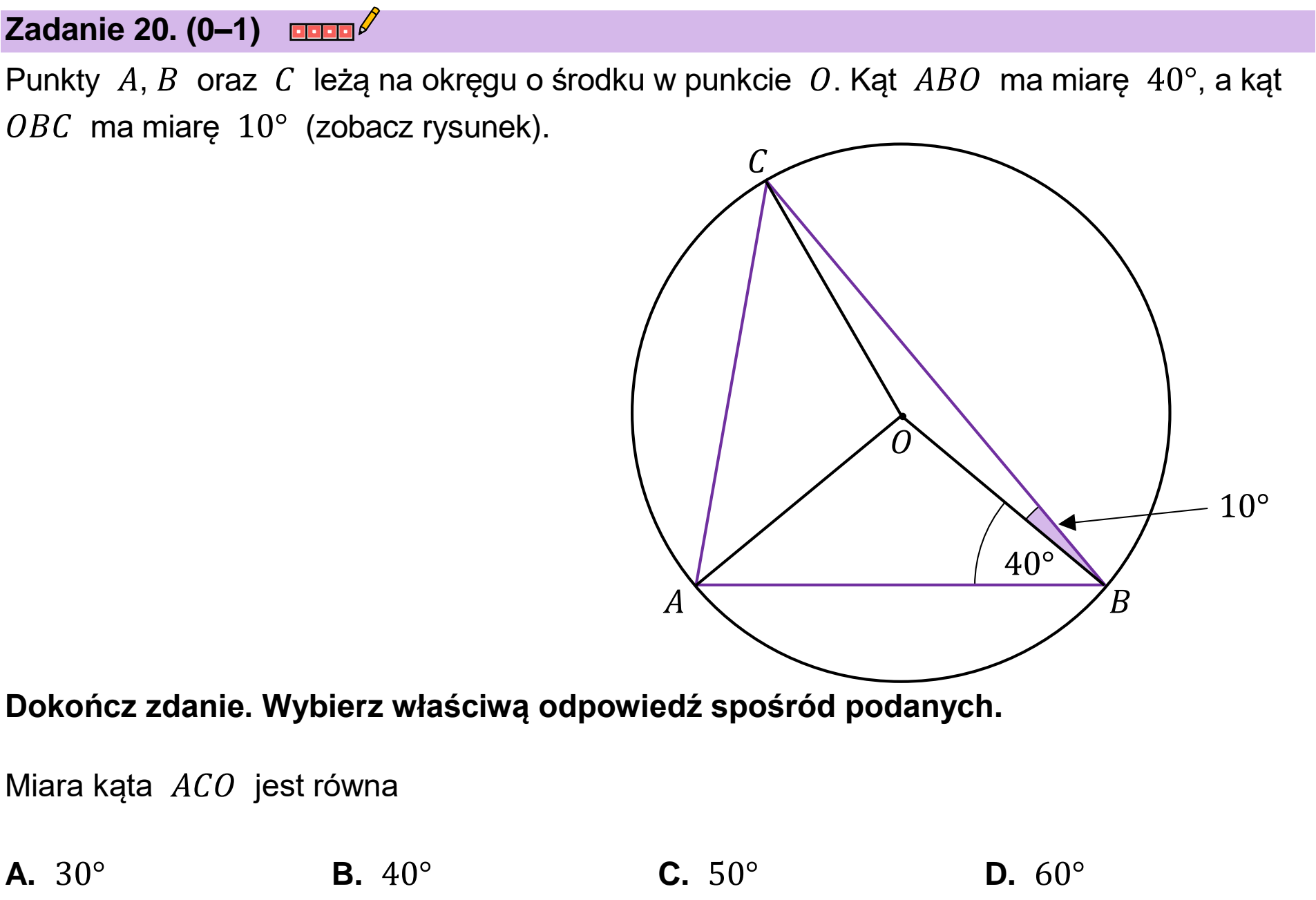 Matura próbna, wrzesien 2022, podgląd zadania 20