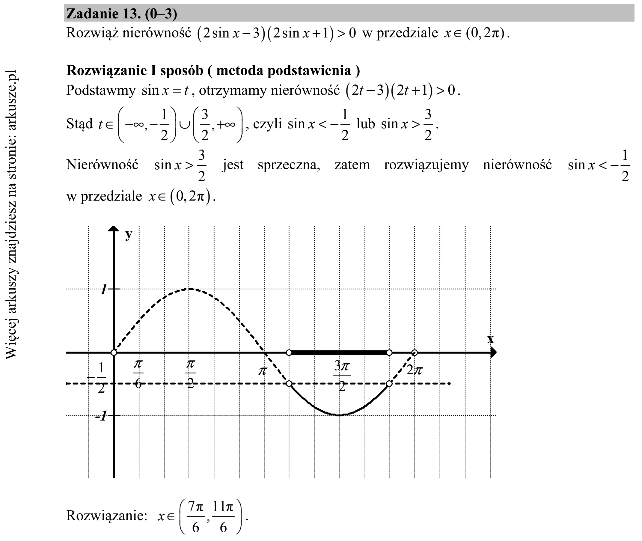 Matura dodatkowa, czerwiec 2016, odpowiedź do zadania 13, fragment 1
