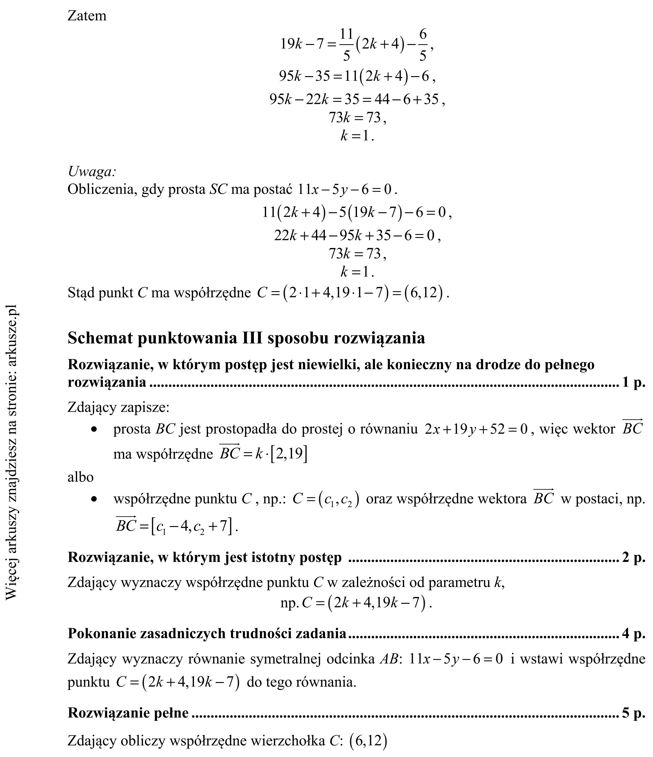 Matura dodatkowa, czerwiec 2016, odpowiedź do zadania 16, fragment 7