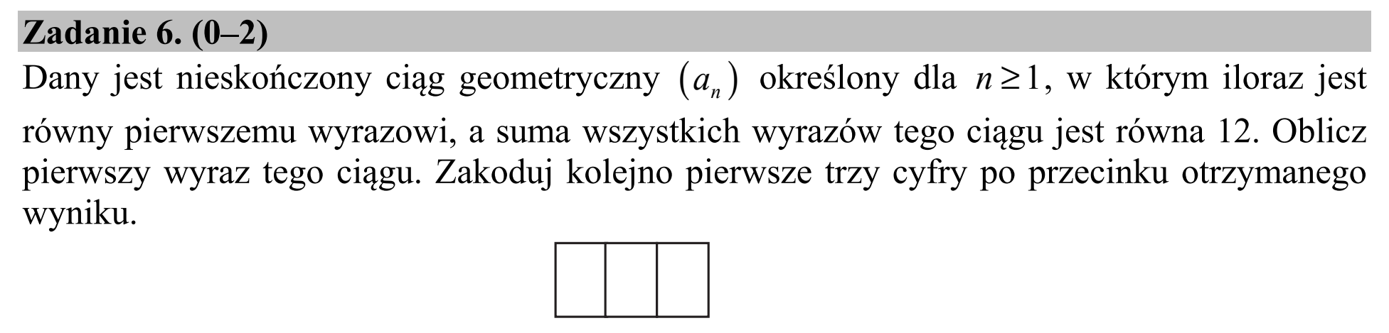 Matura dodatkowa, czerwiec 2016, podgląd zadania 6