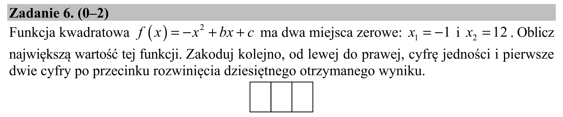 Matura dodatkowa, czerwiec 2017, podgląd zadania 6