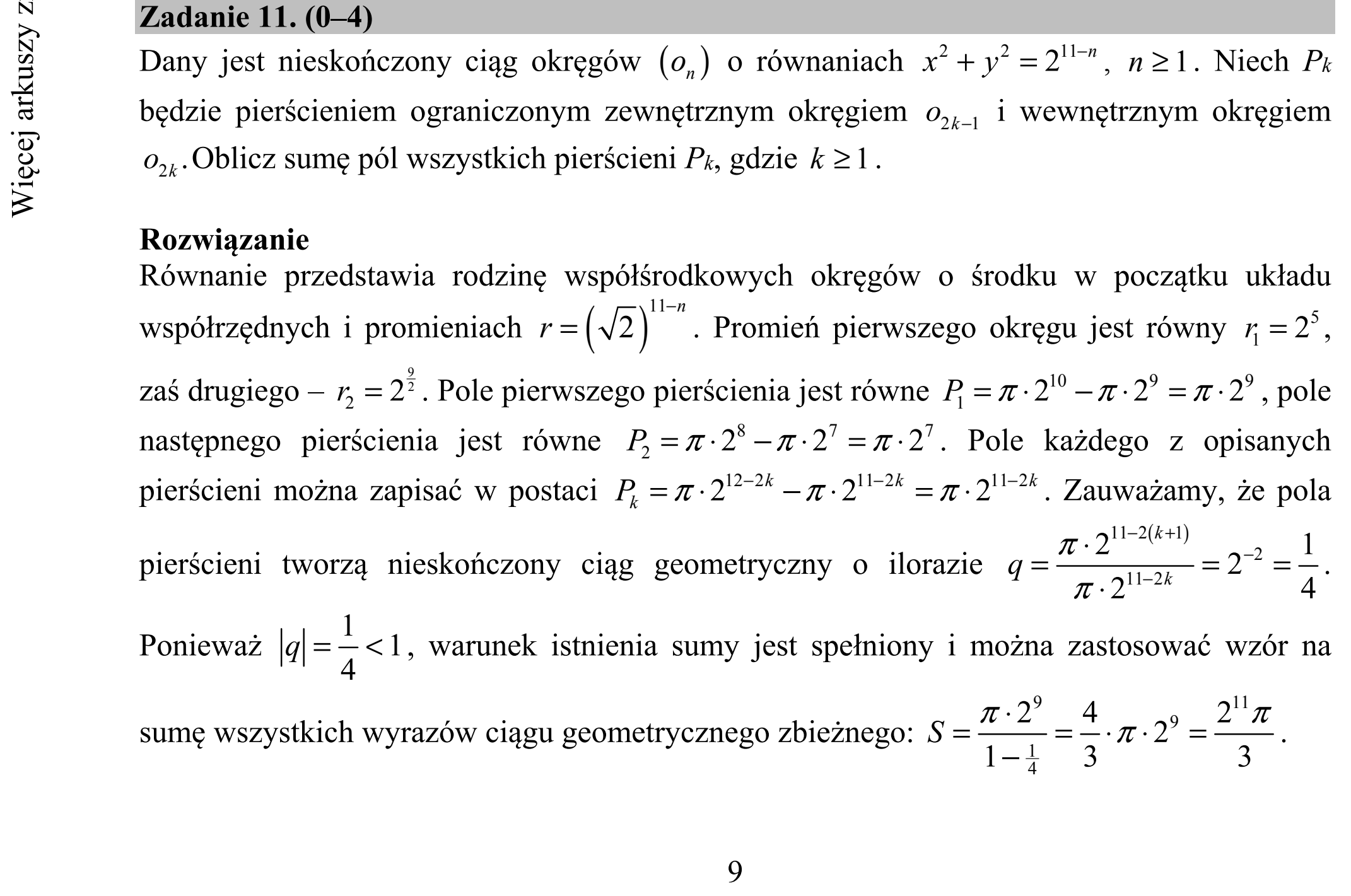 Matura dodatkowa, czerwiec 2018, odpowiedź do zadania 11, fragment 1