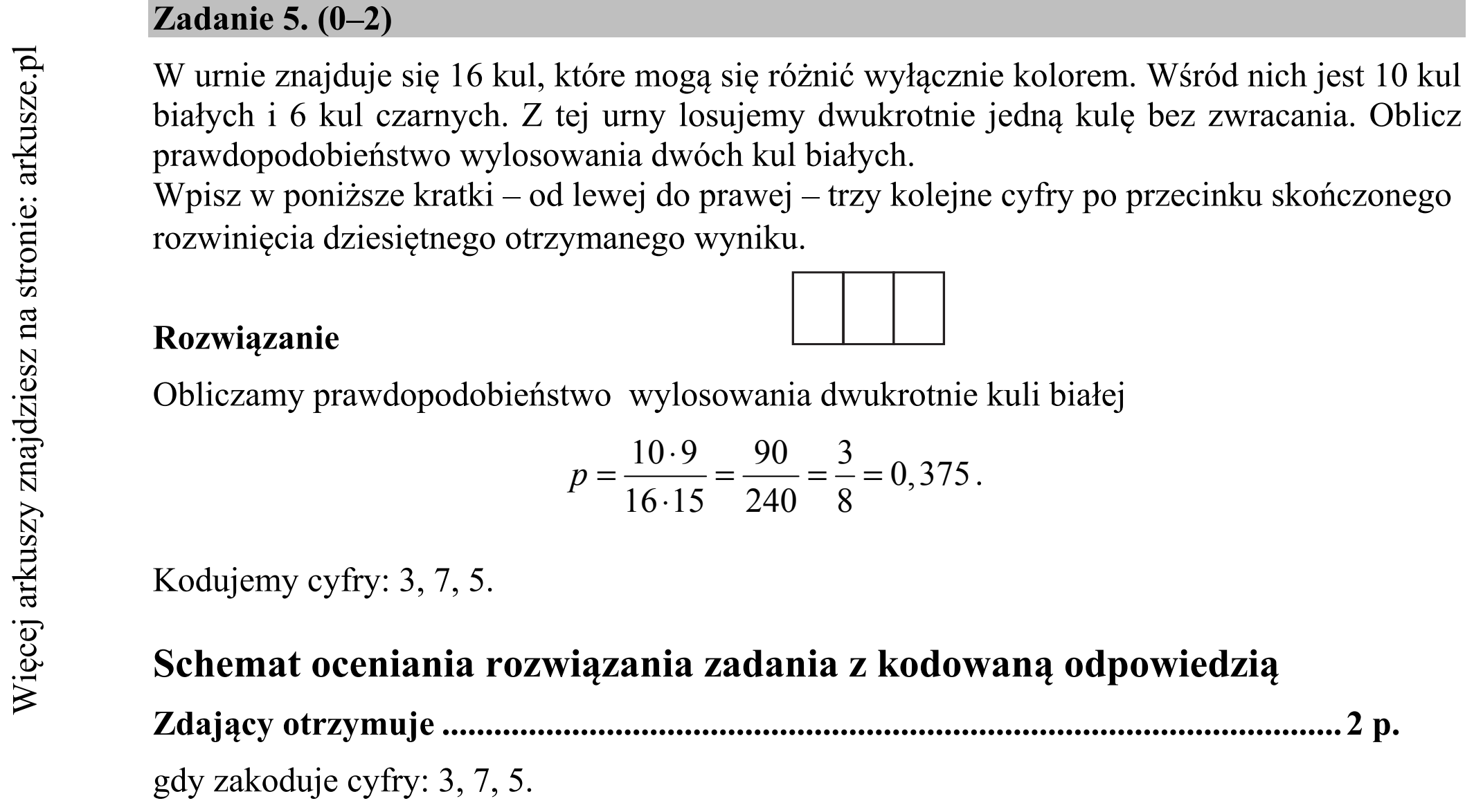 Matura dodatkowa, czerwiec 2019, odpowiedź do zadania 5