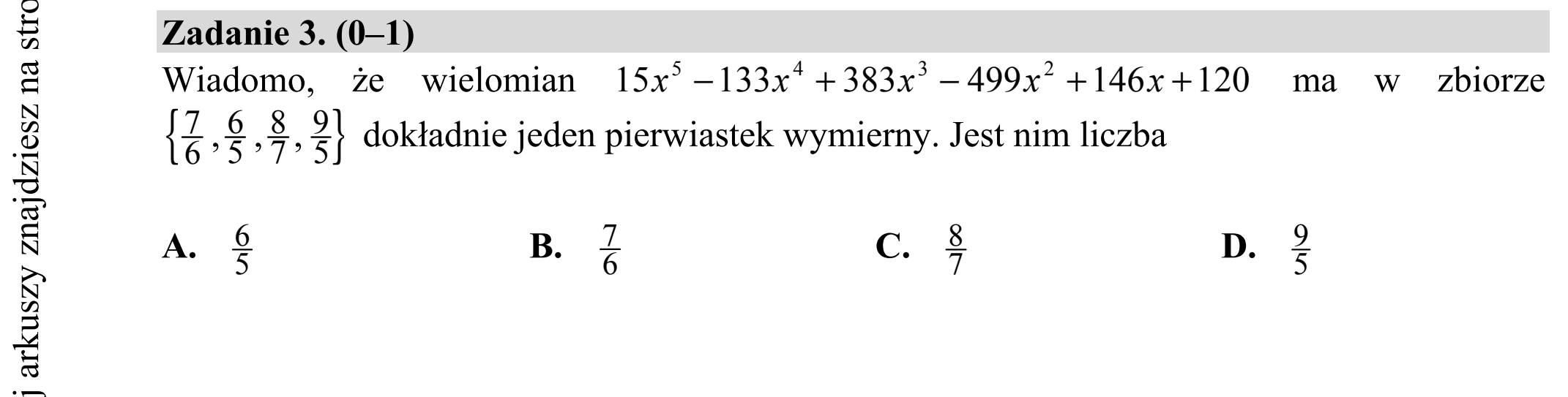 Matura dodatkowa, czerwiec 2019, podgląd zadania 3