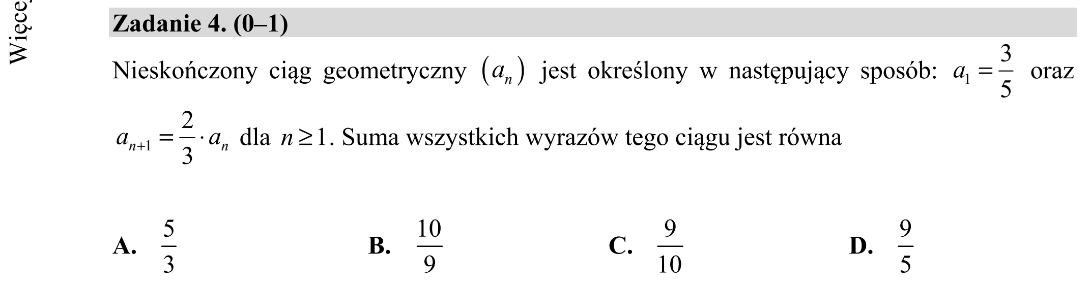 Matura dodatkowa, czerwiec 2019, podgląd zadania 4