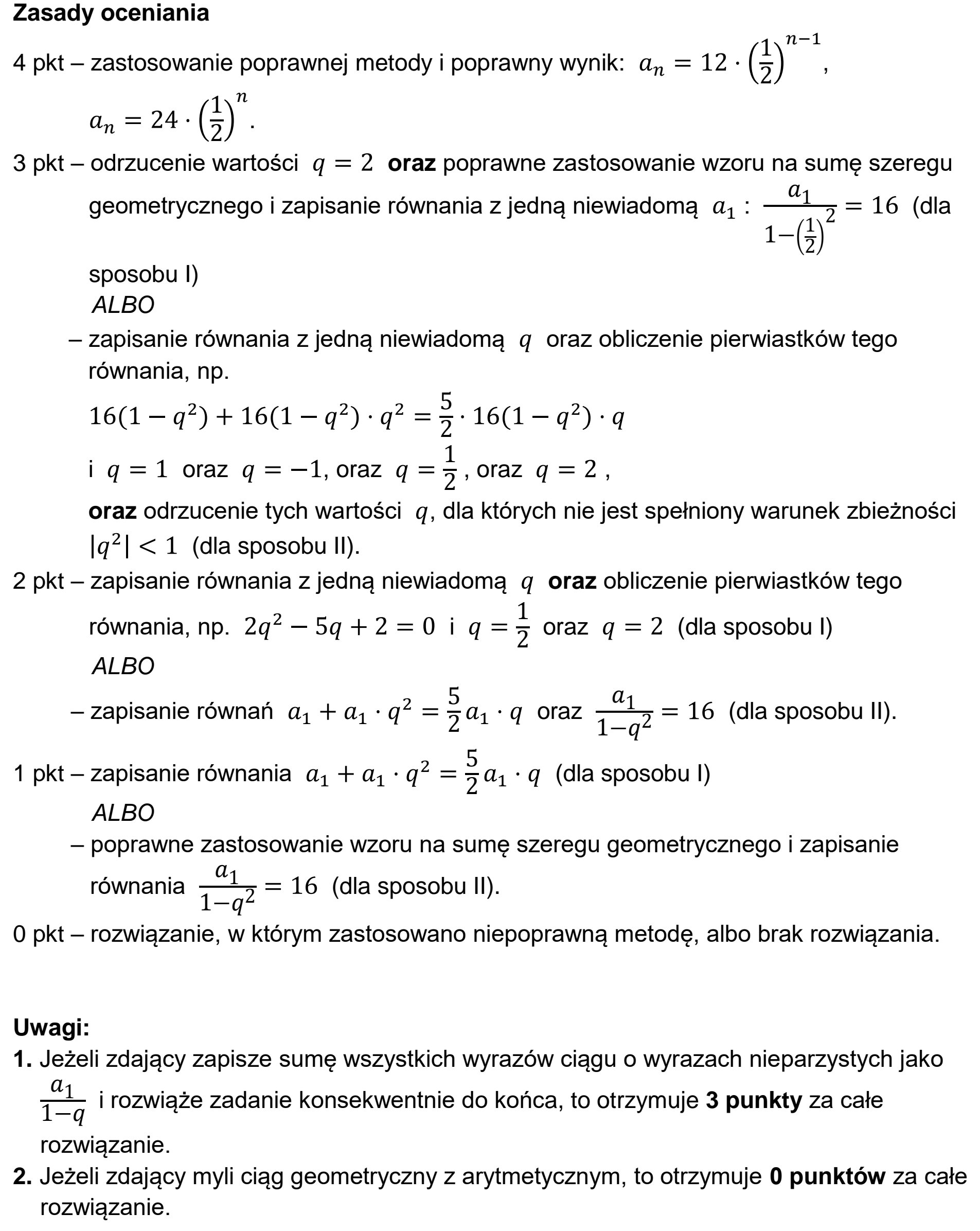 Matura dodatkowa, czerwiec 2024, odpowiedź do zadania 9, fragment 1
