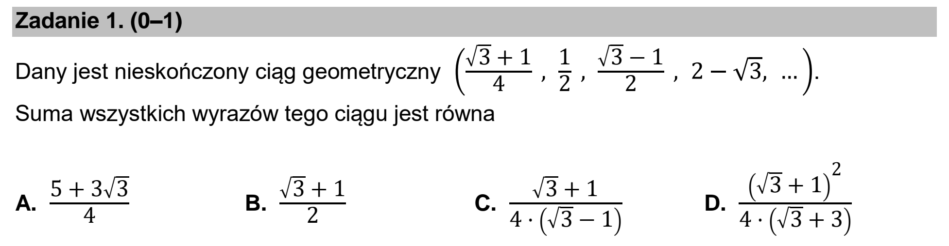 Matura dodatkowa, czerwiec 2026, podgląd zadania 1