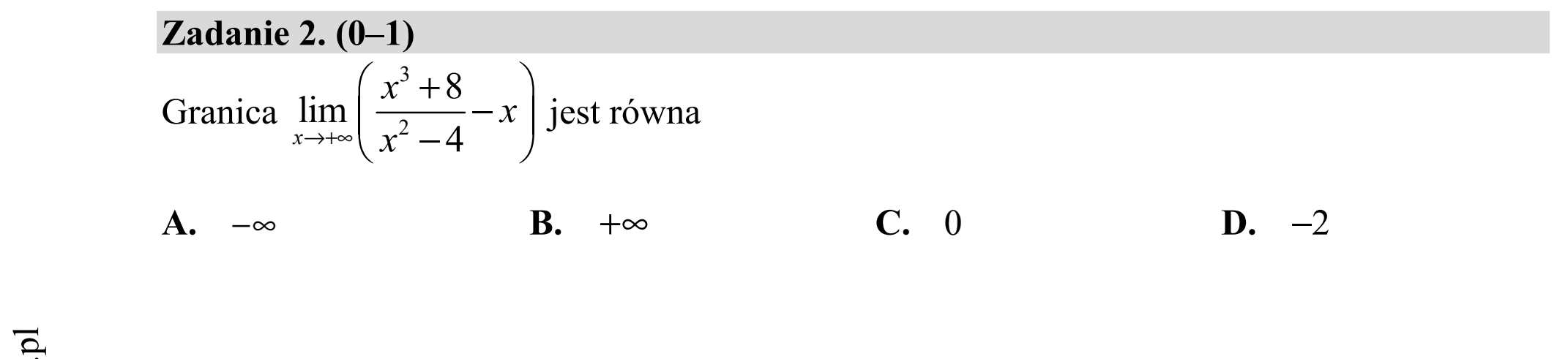 Matura dodatkowa, lipiec 2020, podgląd zadania 2