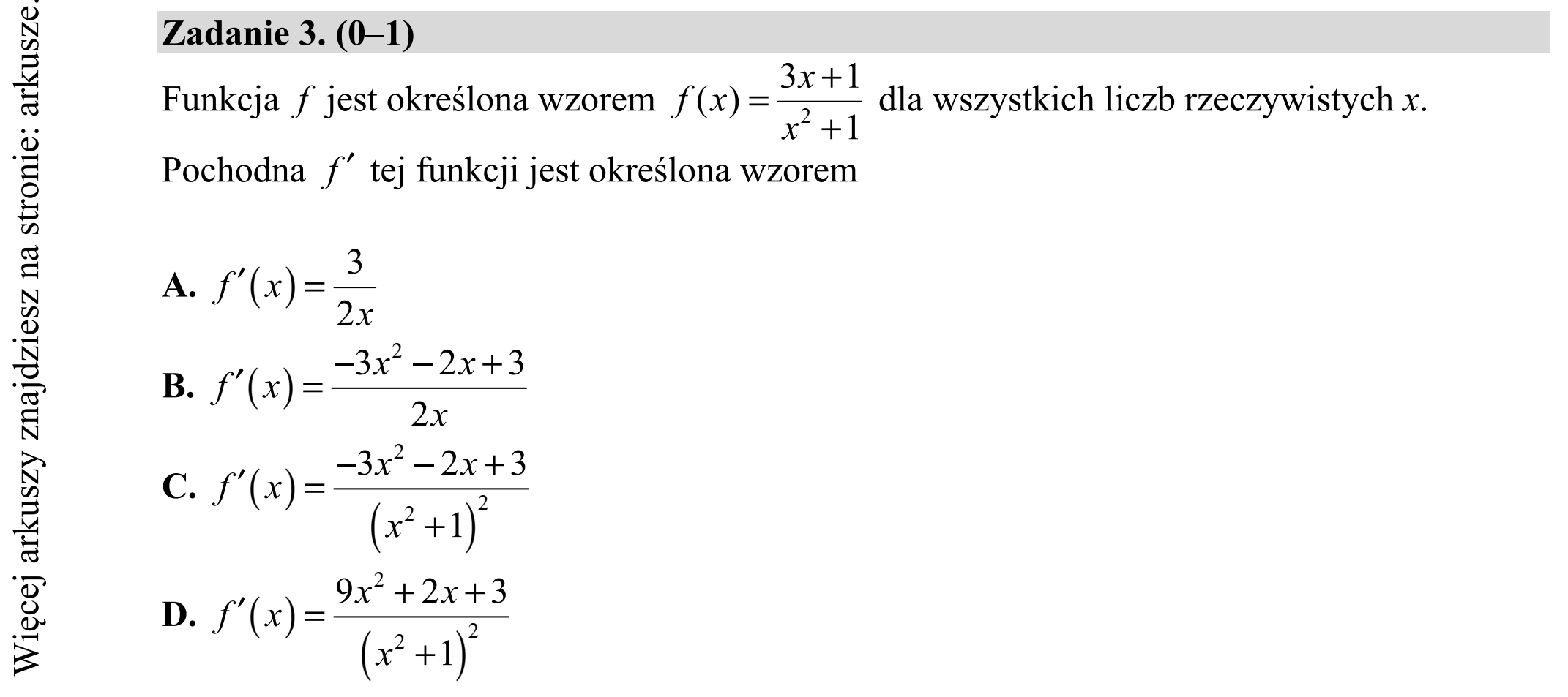 Matura dodatkowa, lipiec 2020, podgląd zadania 3