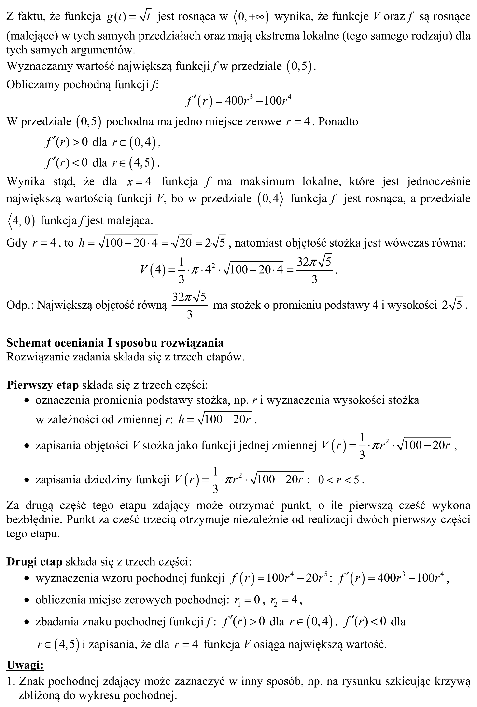 Matura, maj 2015, odpowiedź do zadania 16, fragment 2