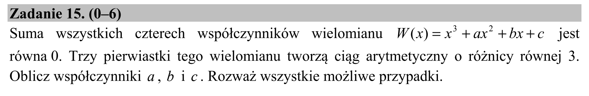 Matura, maj 2015, podgląd zadania 15