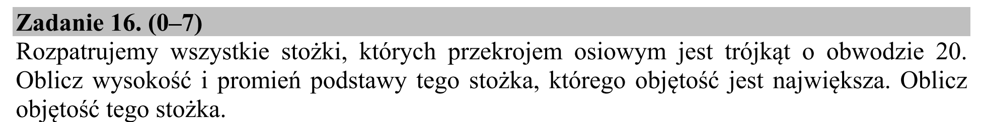 Matura, maj 2015, podgląd zadania 16