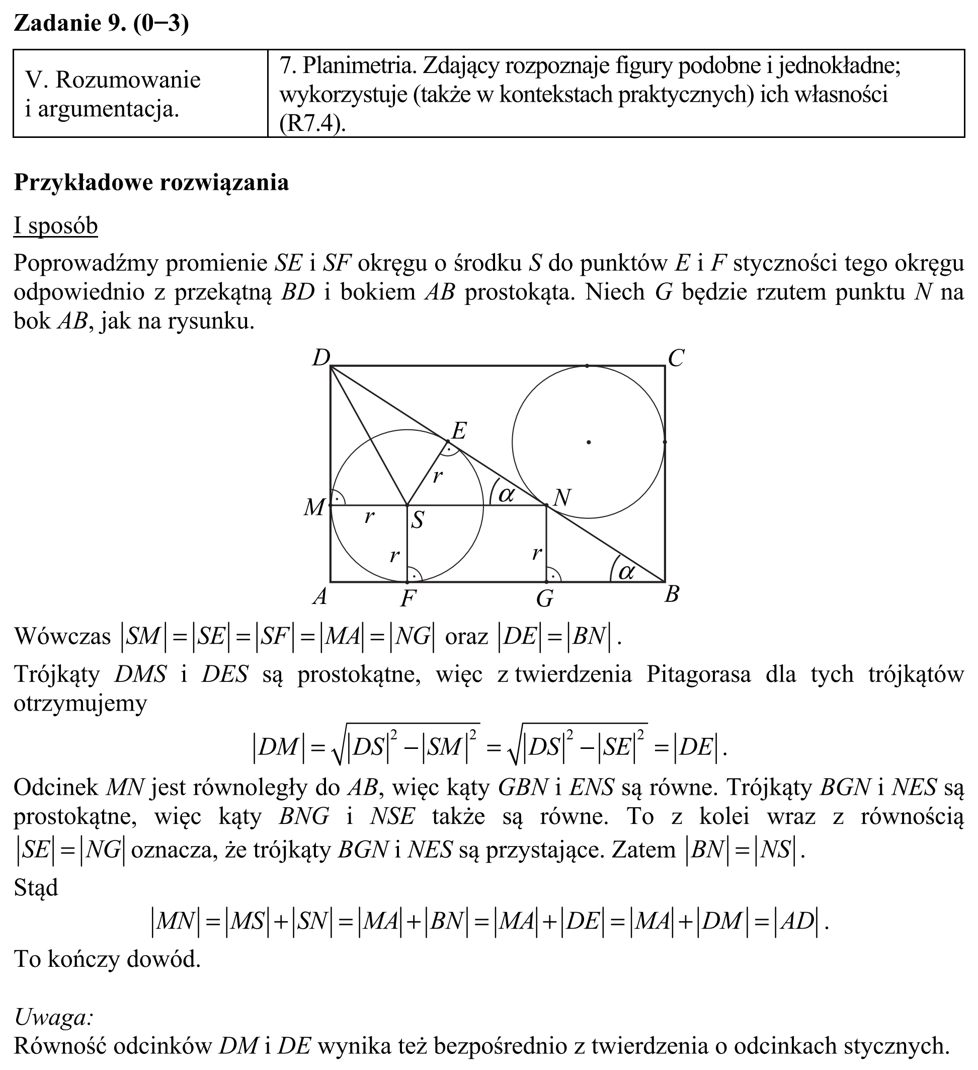 Matura, maj 2016, odpowiedź do zadania 9, fragment 1