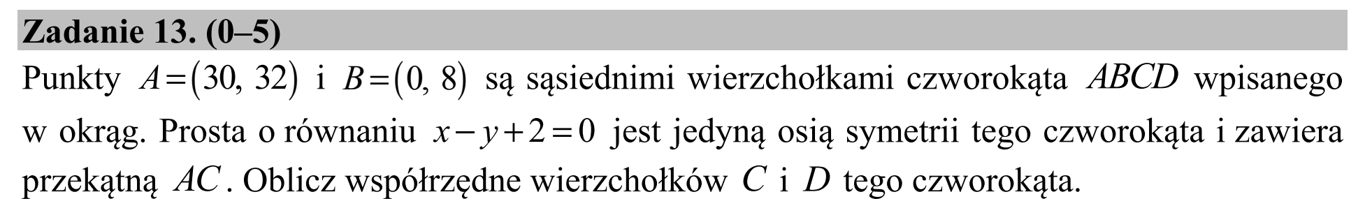 Matura, maj 2016, podgląd zadania 13