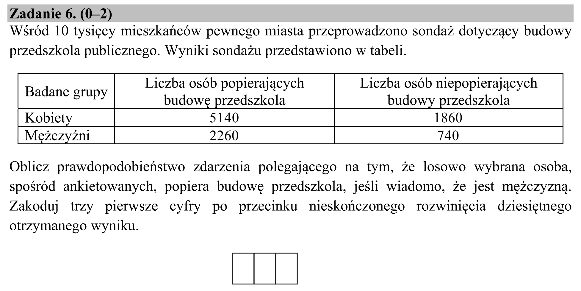 Matura, maj 2016, podgląd zadania 6