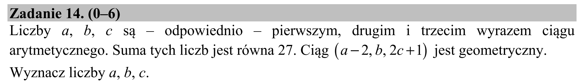 Matura, maj 2017, podgląd zadania 14