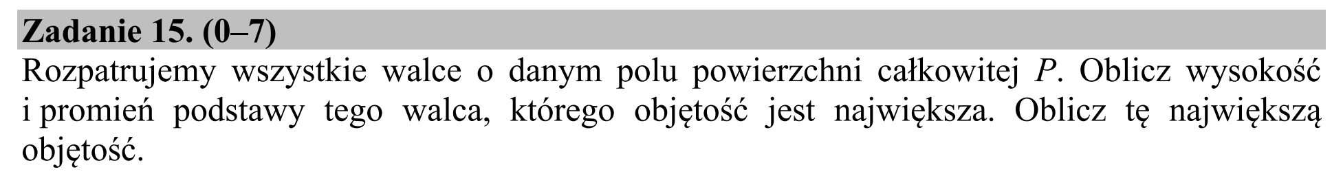 Matura, maj 2017, podgląd zadania 15