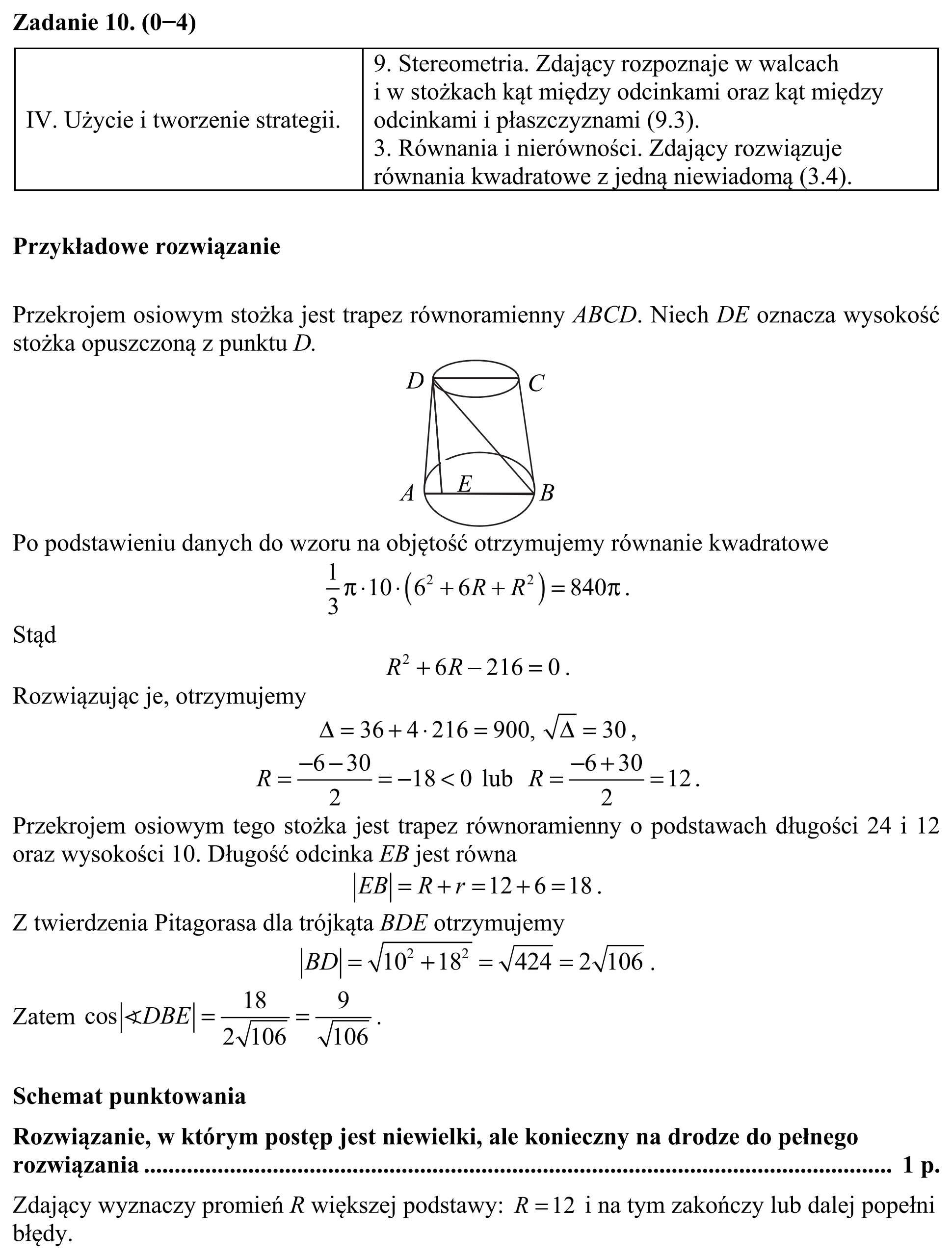 Matura, maj 2018, odpowiedź do zadania 10, fragment 1
