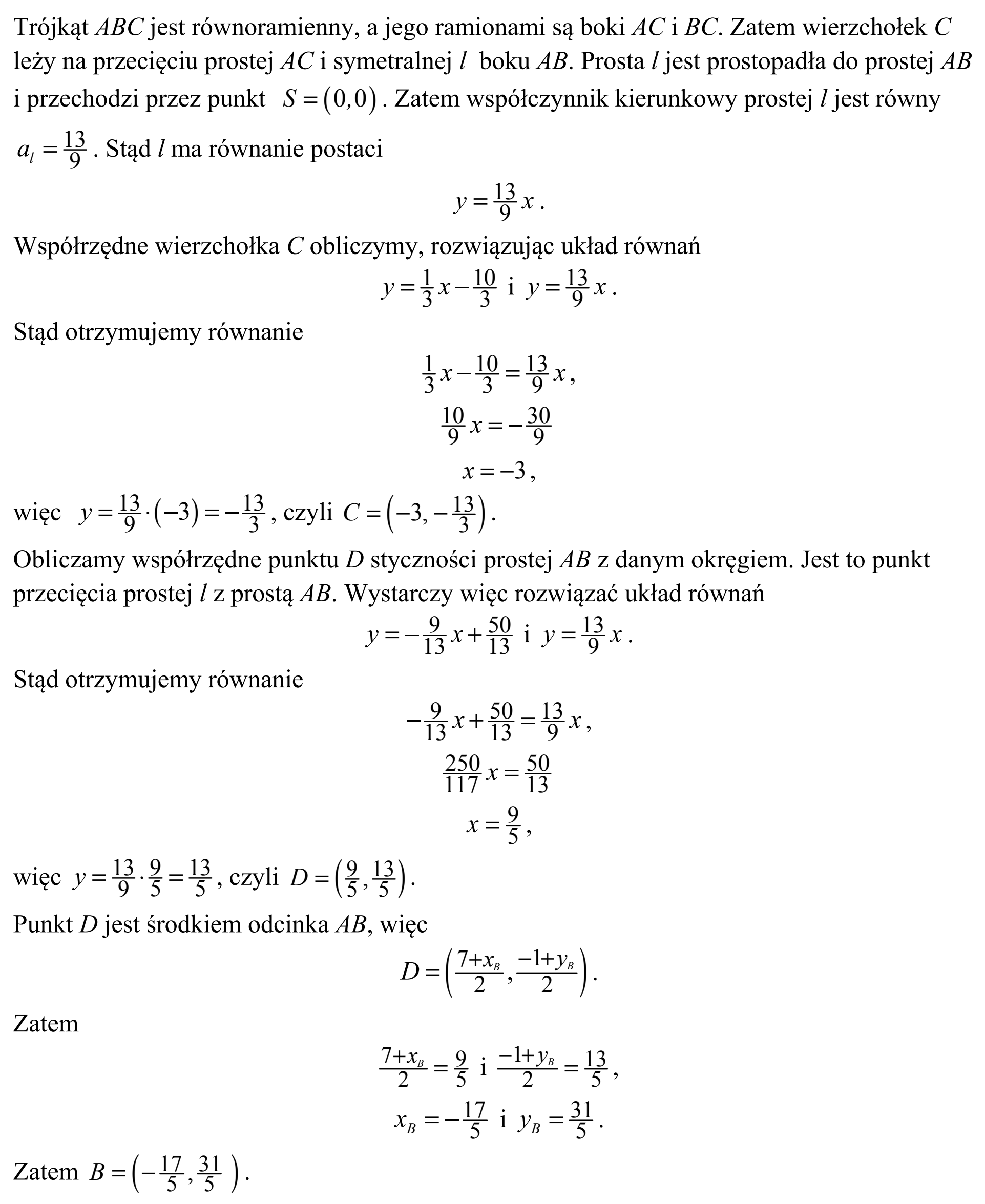 Matura, maj 2018, odpowiedź do zadania 14, fragment 2