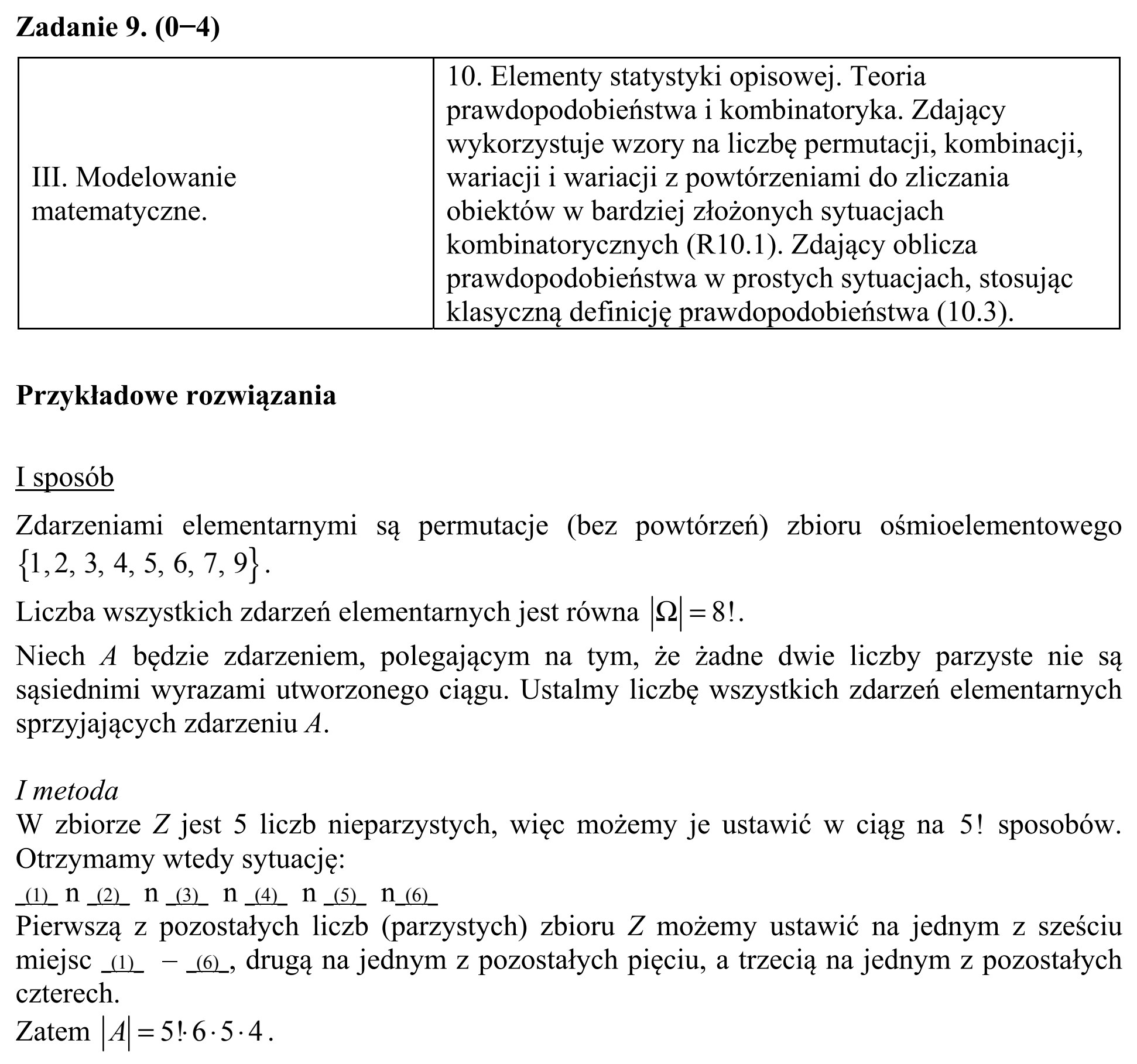 Matura, maj 2018, odpowiedź do zadania 9, fragment 1