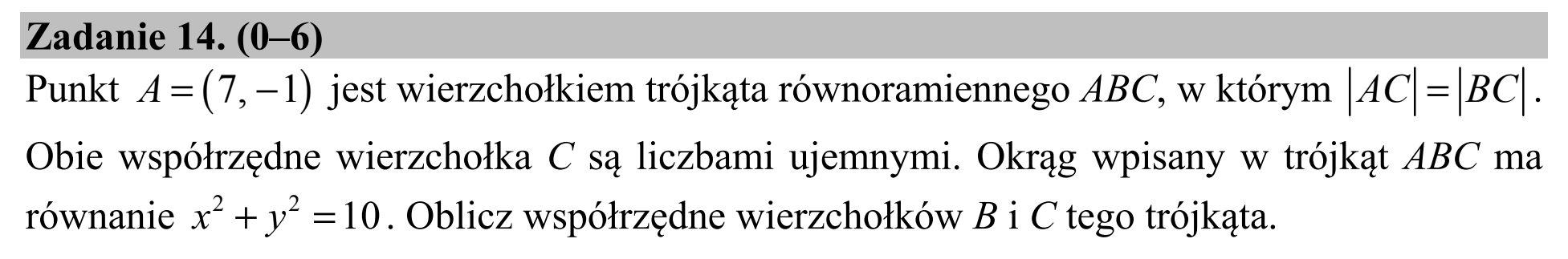 Matura, maj 2018, podgląd zadania 14