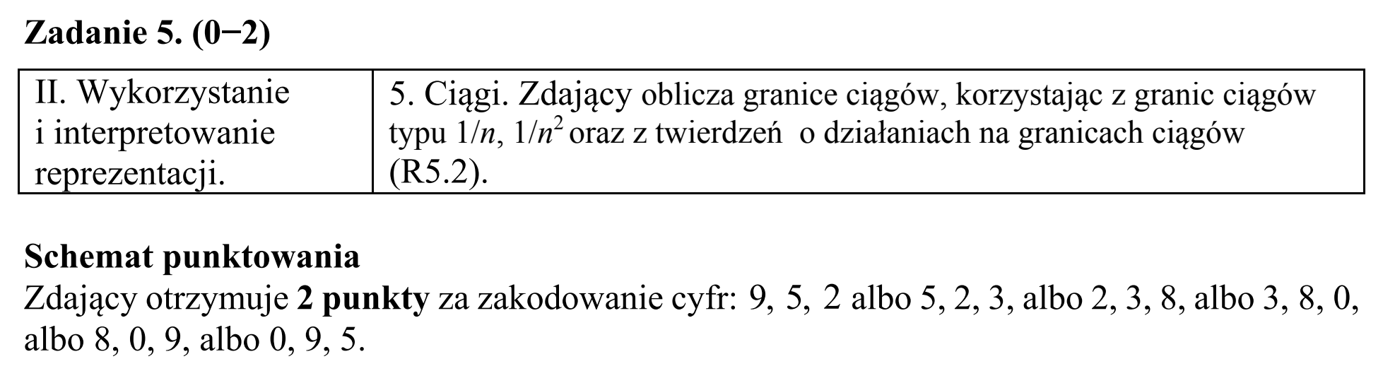 Matura, maj 2019, odpowiedź do zadania 5, fragment 1