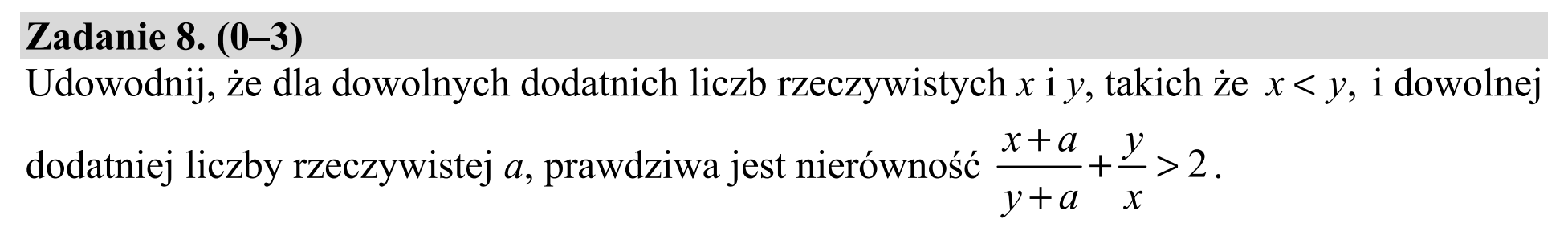 Matura, maj 2019, podgląd zadania 8