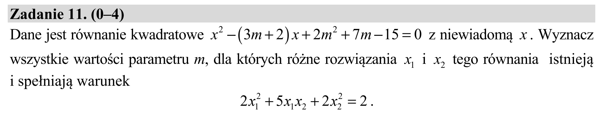 Matura, maj 2020, podgląd zadania 11