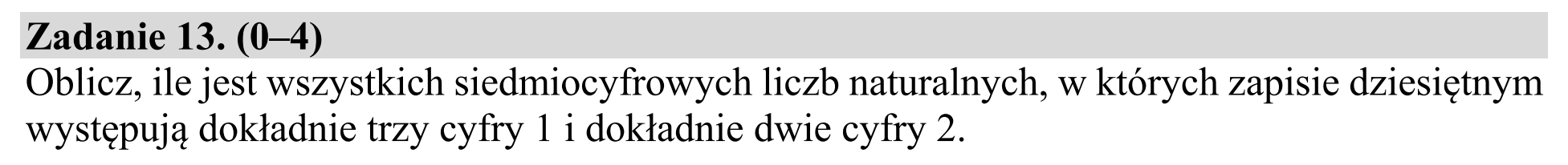 Matura, maj 2020, podgląd zadania 13