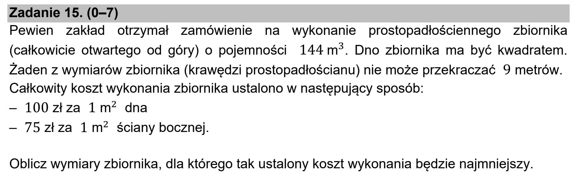 Matura, maj 2021, podgląd zadania 15
