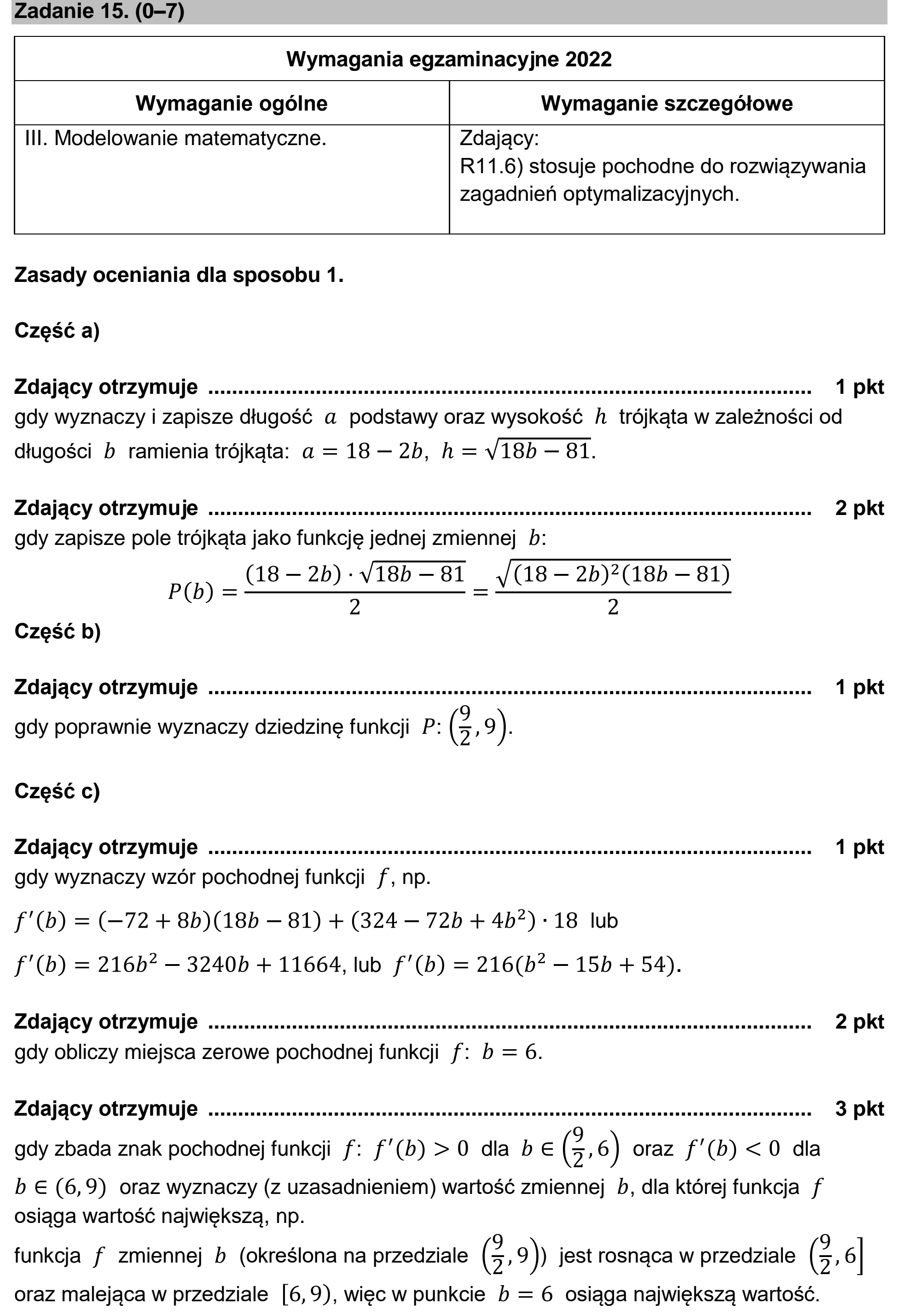 Matura, maj 2022, odpowiedź do zadania 15