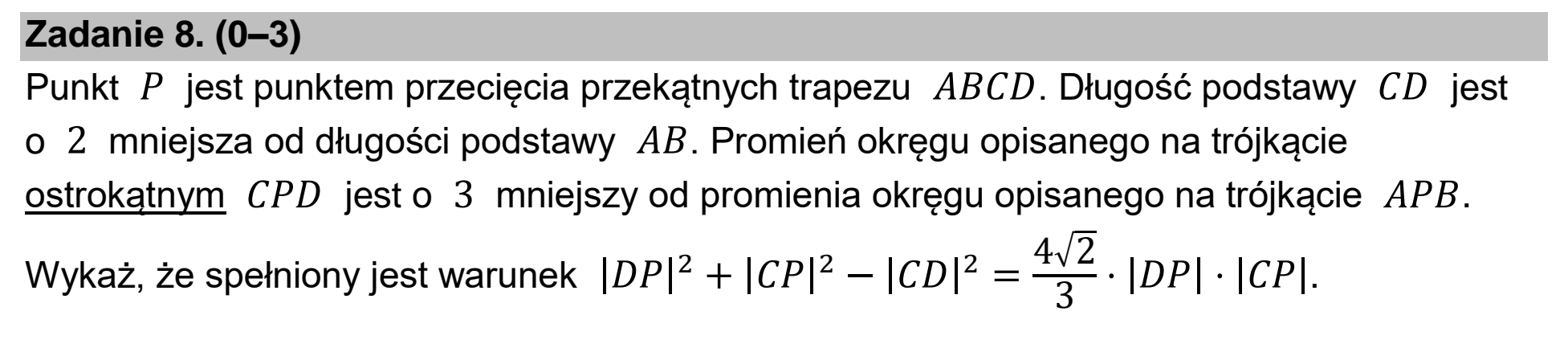 Matura, maj 2022, podgląd zadania 8