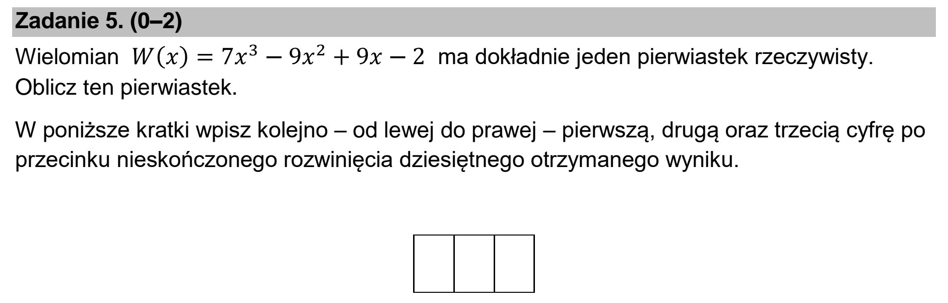 Matura, maj 2023, podgląd zadania 5