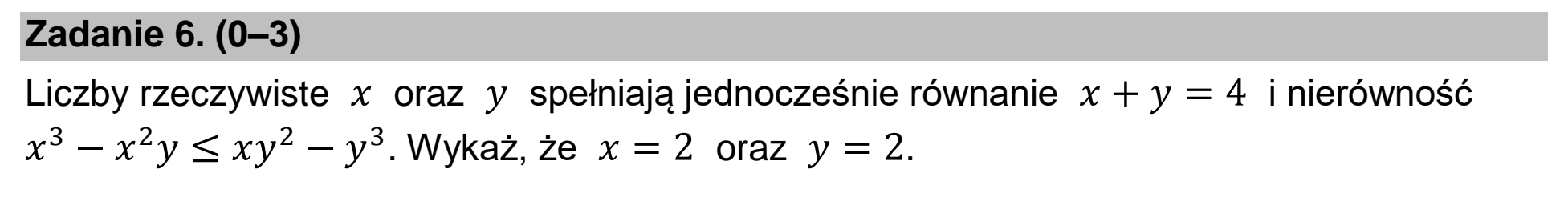 Matura, maj 2023, podgląd zadania 6