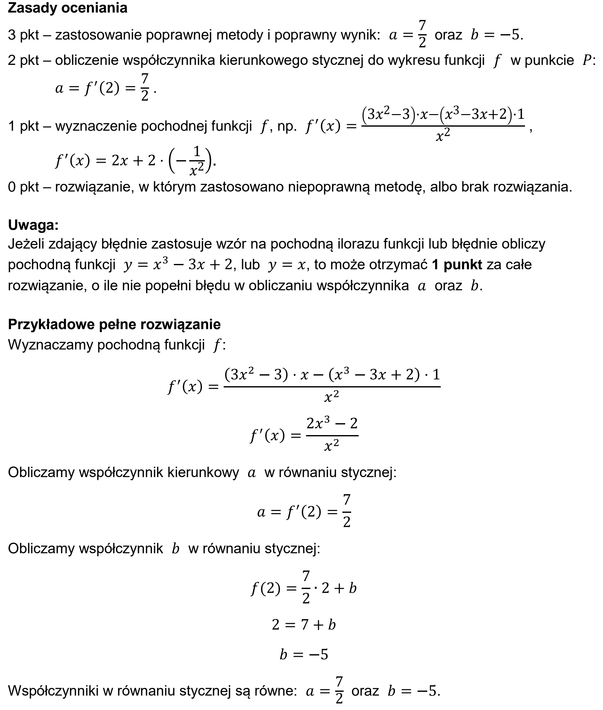 Matura, maj 2024, odpowiedź do zadania 9
