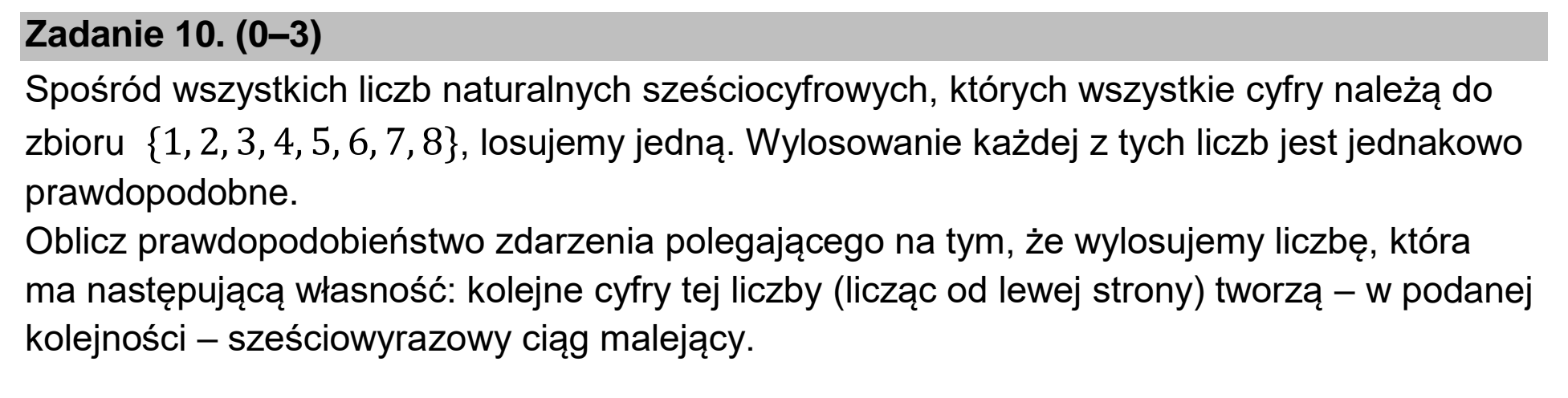 Matura, maj 2024, podgląd zadania 10