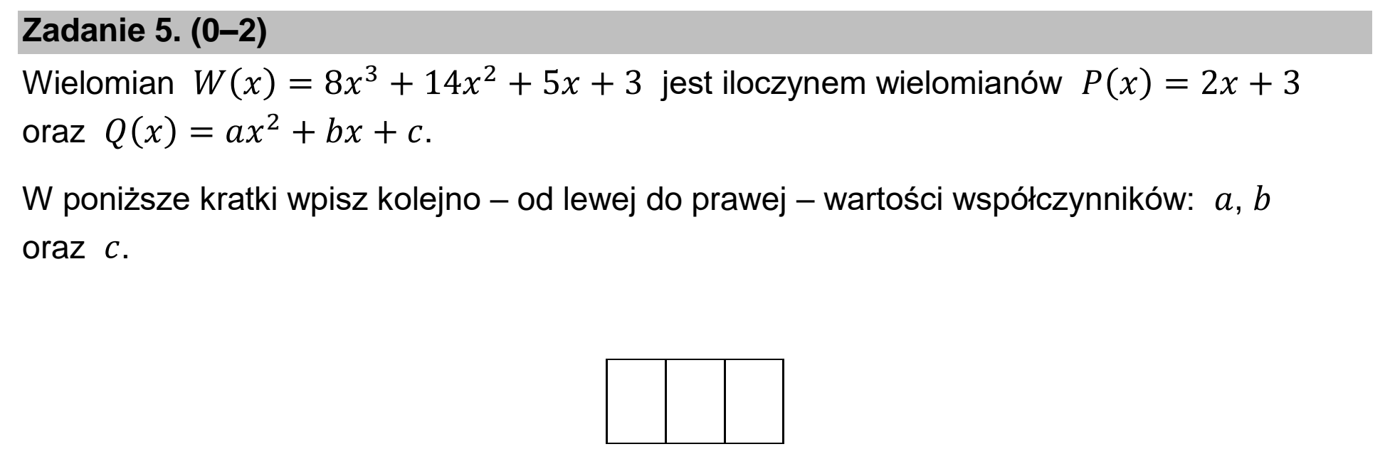 Matura, maj 2024, podgląd zadania 5