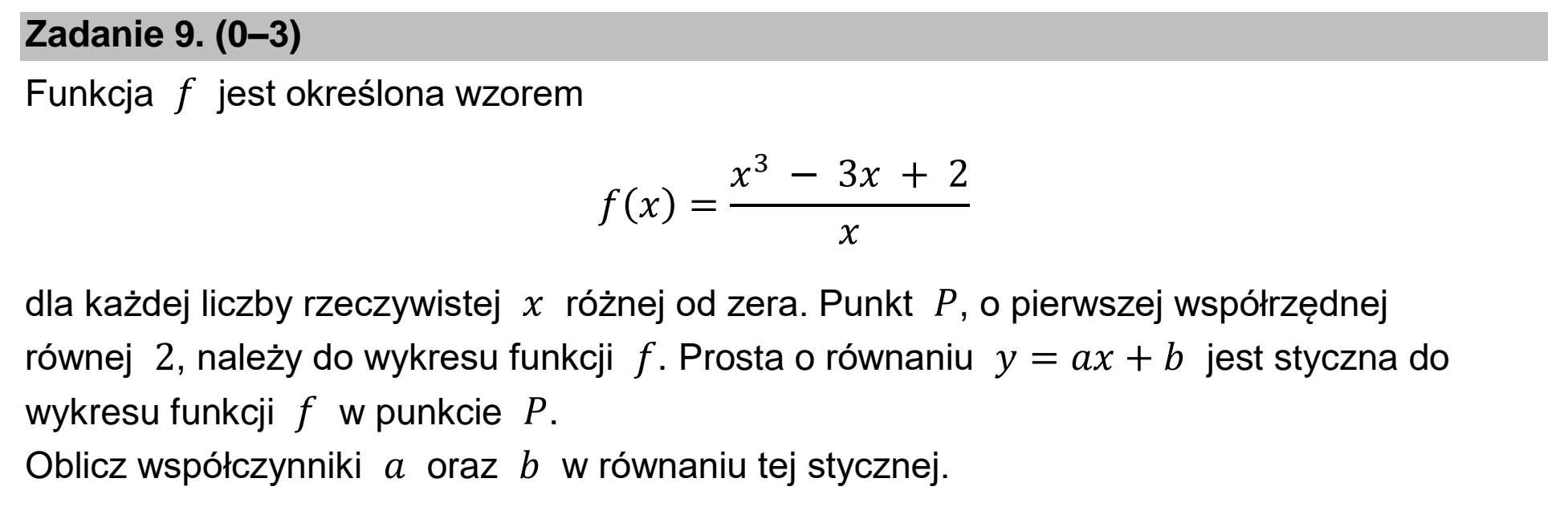 Matura, maj 2024, podgląd zadania 9