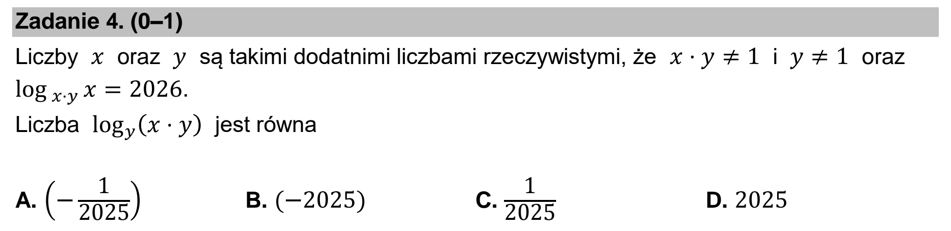 Matura, maj 2026, podgląd zadania 4