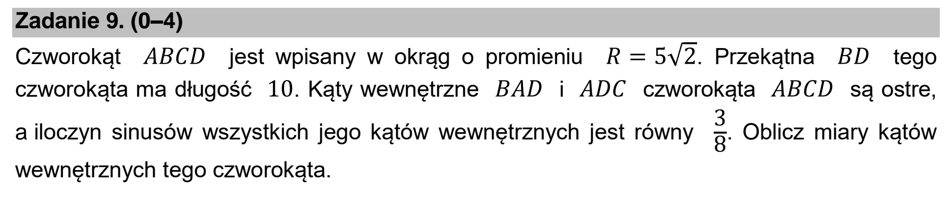 Matura próbna, marzec 2021, podgląd zadania 9