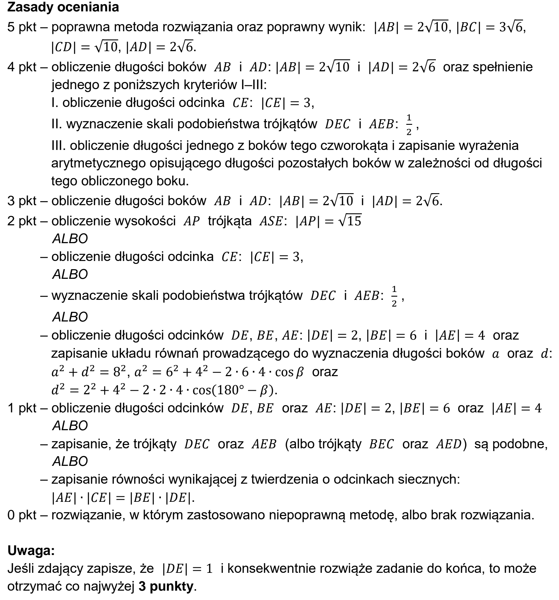 Matura dodatkowa, czerwiec 2023, odpowiedź do zadania 12