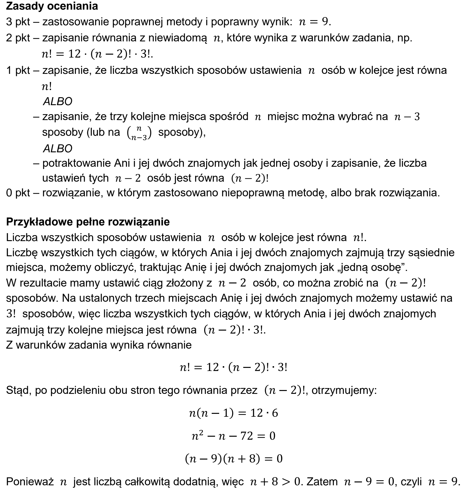 Matura dodatkowa, czerwiec 2023, odpowiedź do zadania 2, fragment 1